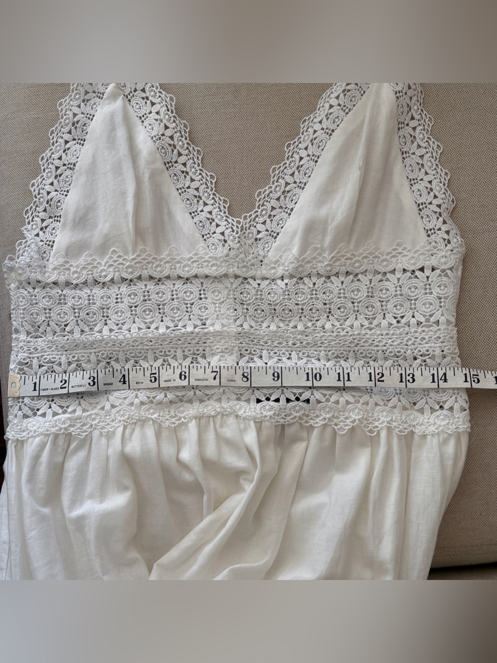 Aqua by Bloomie's Pretty White Maxi Sundress w/Spaghetti Straps & Lace Detail - Picture 12 of 13
